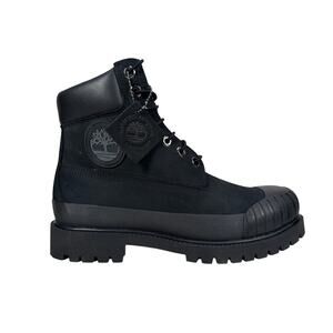 Timberland Premium 6 Inch Rubber Toe Boots Mens 10 Blackout Nubuck Leather WP